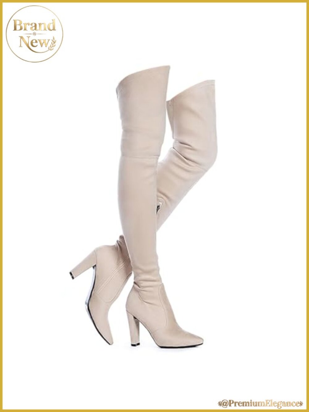 Women Stretch Suede Chunky Heel Over The Knee Thigh High Boots